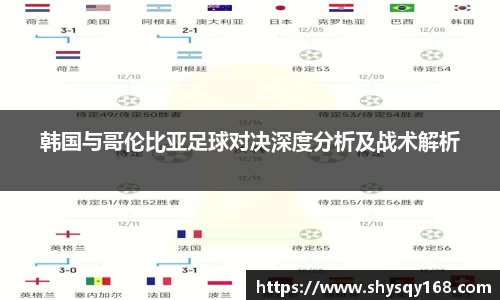 韩国与哥伦比亚足球对决深度分析及战术解析